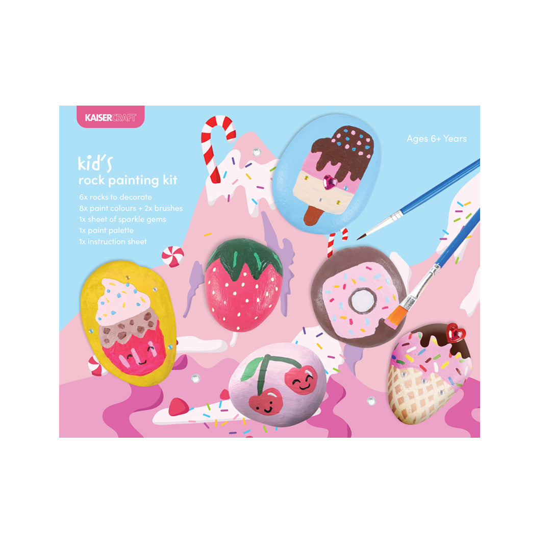 Kaiser Creative Club - Kids 6pk Rock Painting Kit - SWEETS